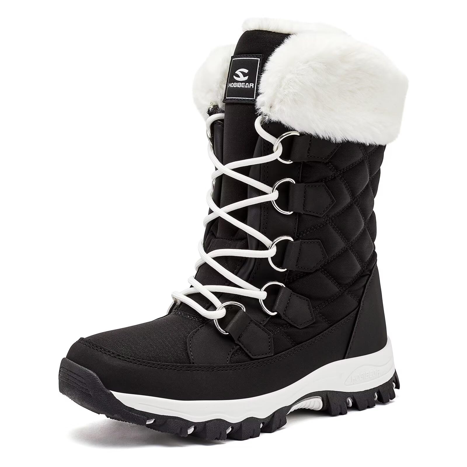 HOBIBEAR Bottes de neige pour femmes Bottes de randonnée à semelle extérieure antidérapante Chaussures d'hiver à l'épreuve de la neige