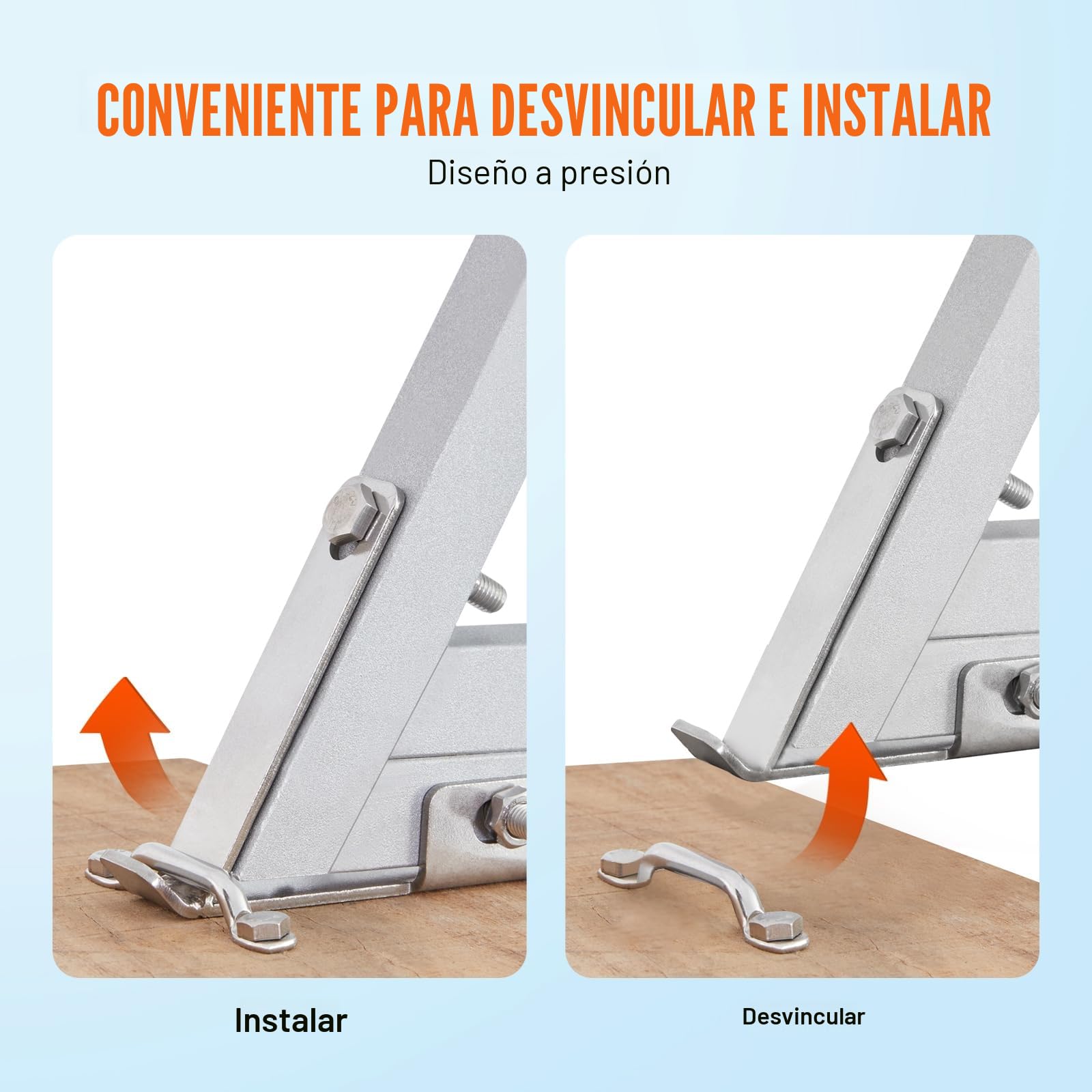 VEVOR Escalera de Muelle, 4 Escalones Extraíbles, Escalera de Pontón de Aleación de Aluminio con Escalón Pedales Antideslizantes Fácil de Instalar para Barco, Lago, Piscina, Embarque Marino
