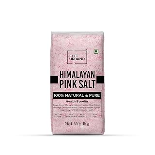 Chef Urbano Himalayan Pink Salt 1 kg | 100% Pure & Natural | Mineral Rich Salt | Low Sodium | Packed with 84 Minerals