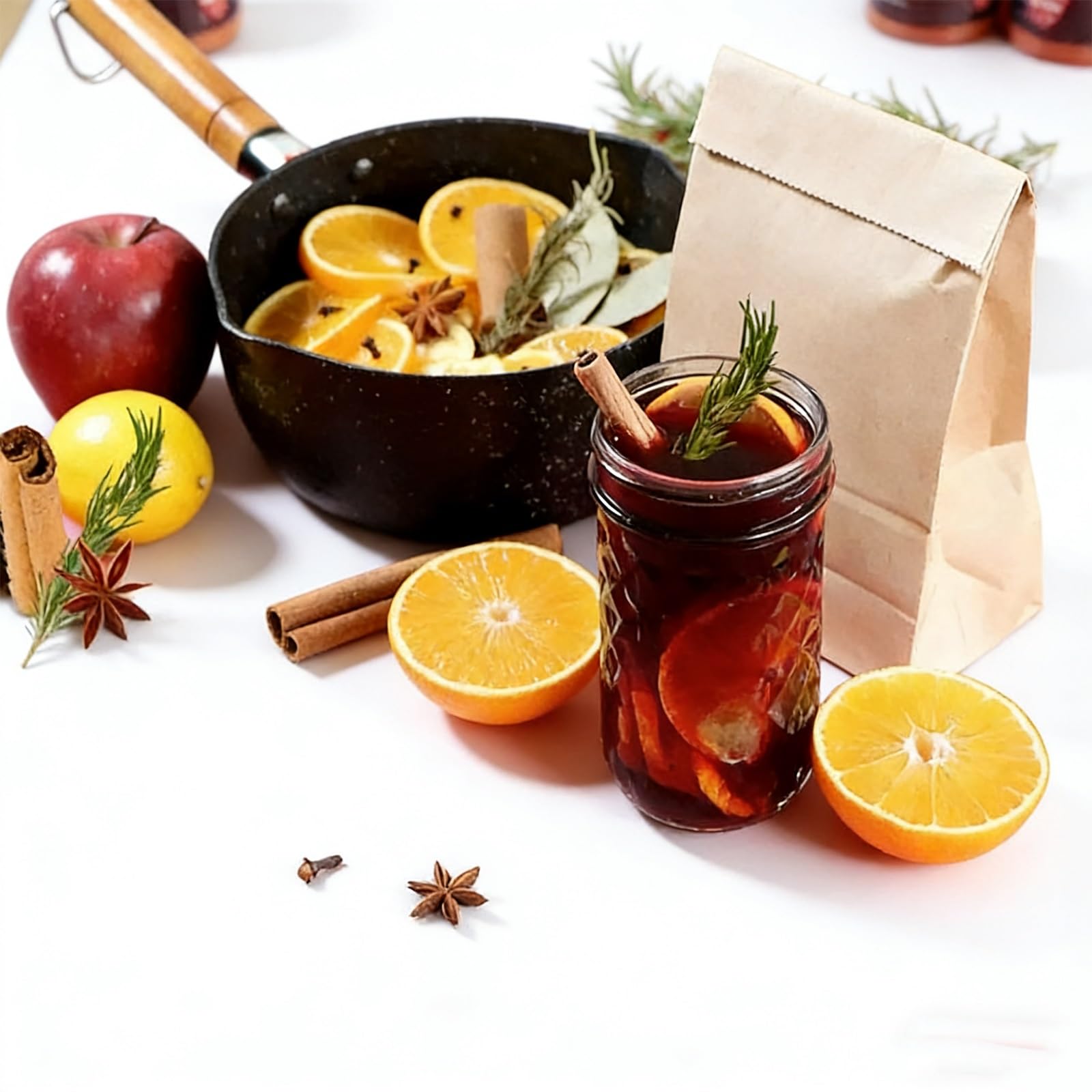 Kit de Especias para Vino Caliente, Sidra Manzana, Ponche, CóCtel y Bebida NavideñA(60g)