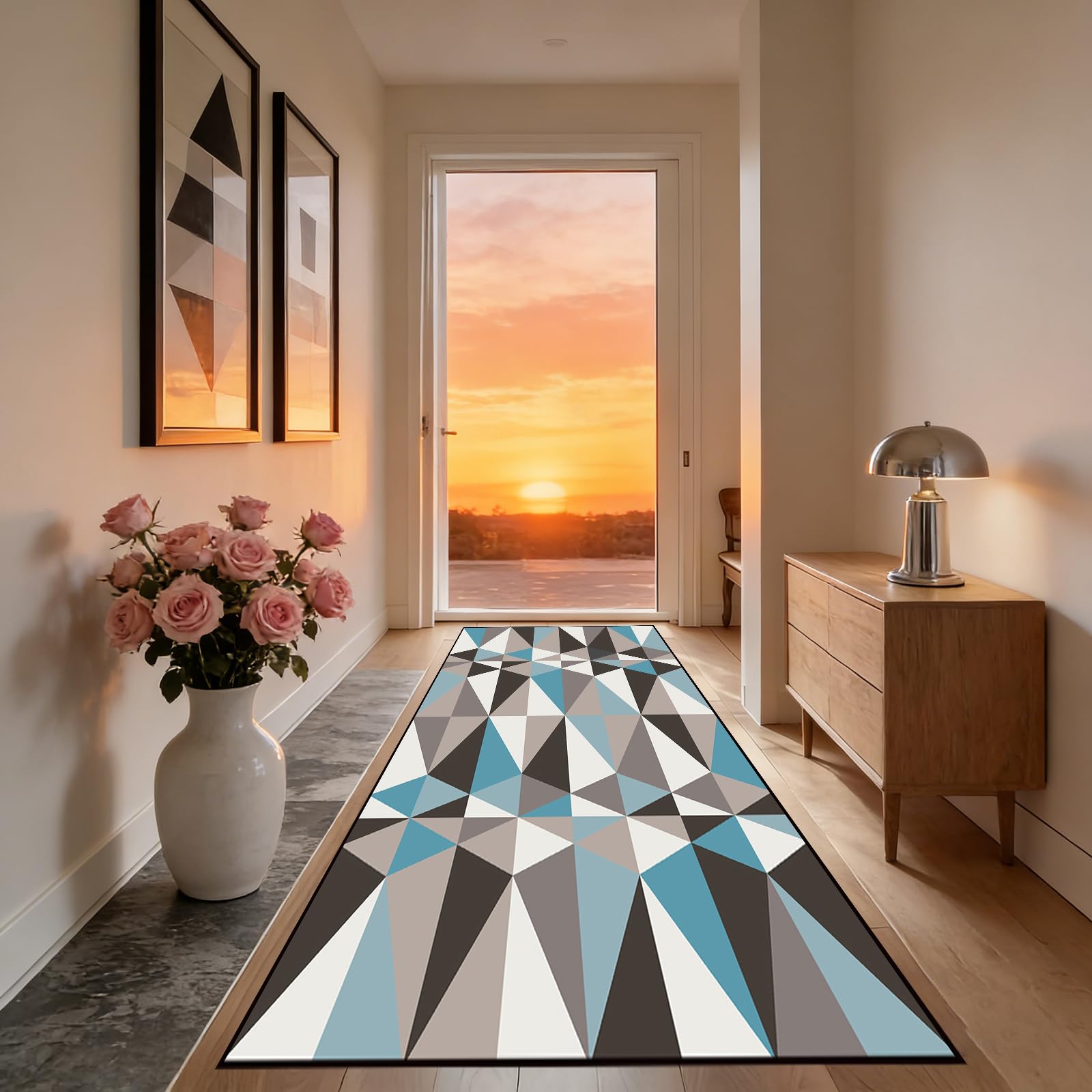 Alfombra de pasillo 40x120 cm lavable y antideslizante para cocina y entrada de casa