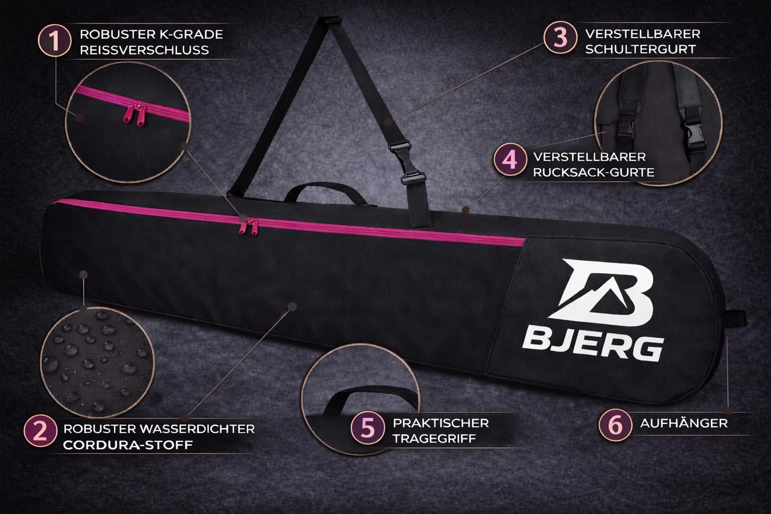Bjerg - Borsa da snowboard per snowboard, per snowboard, made in Europe