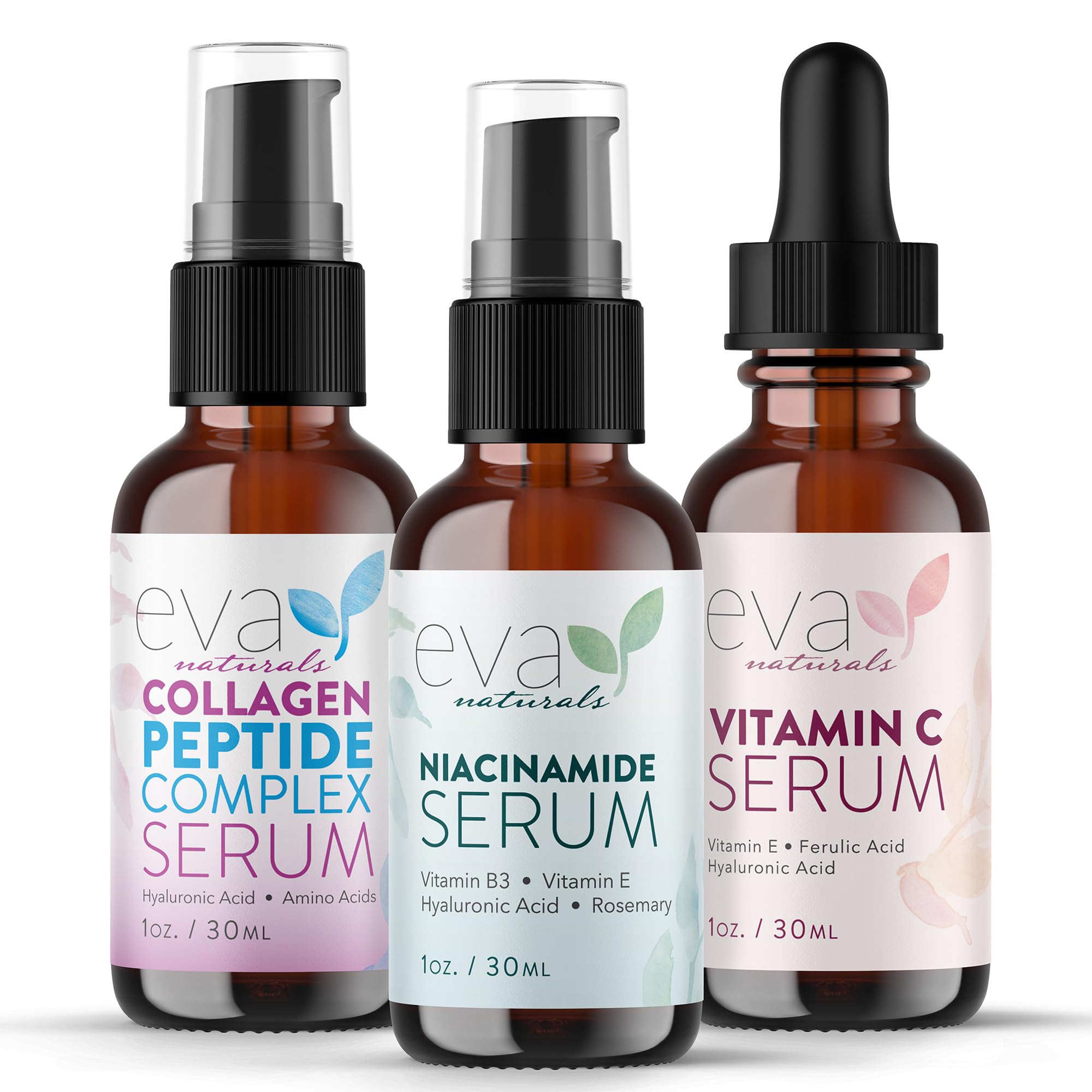 Firm & Glow Serum Set – Niacinamide 5%, Vitamin C 20% & Peptide Complex – Anti Aging Collagen Booster for Face – Hydrating, Firming & Restoring Skin Care Bundle for Women