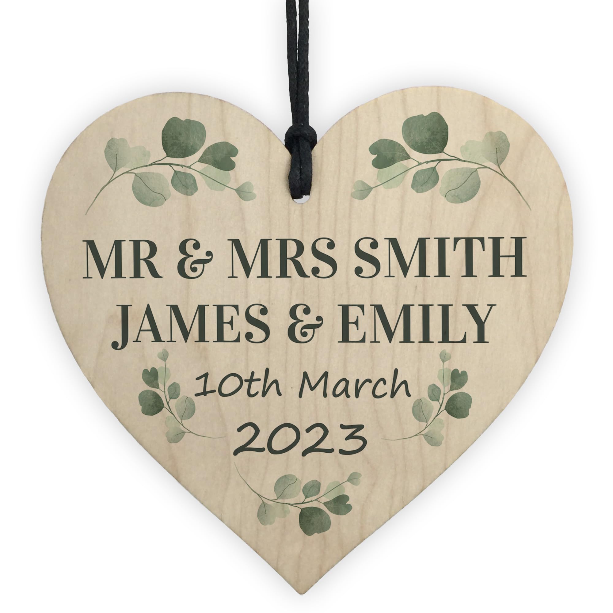 Red Ocean Personalised Mr& Mrs Plaque Wedding For Husband Wife Couple ANY SURNAME Anniversary Present For Him Her Wedding Anniversary Present Keepsake