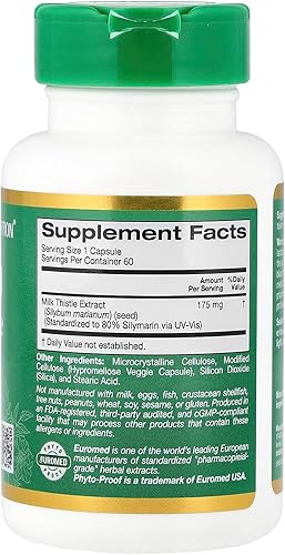 Miniatura 2 de California Gold Nutrition Extracto de cardo mariano, apoya la salud del hígado, estandarizado al 80% de flavonoides de silimarina, 175 mg, 60