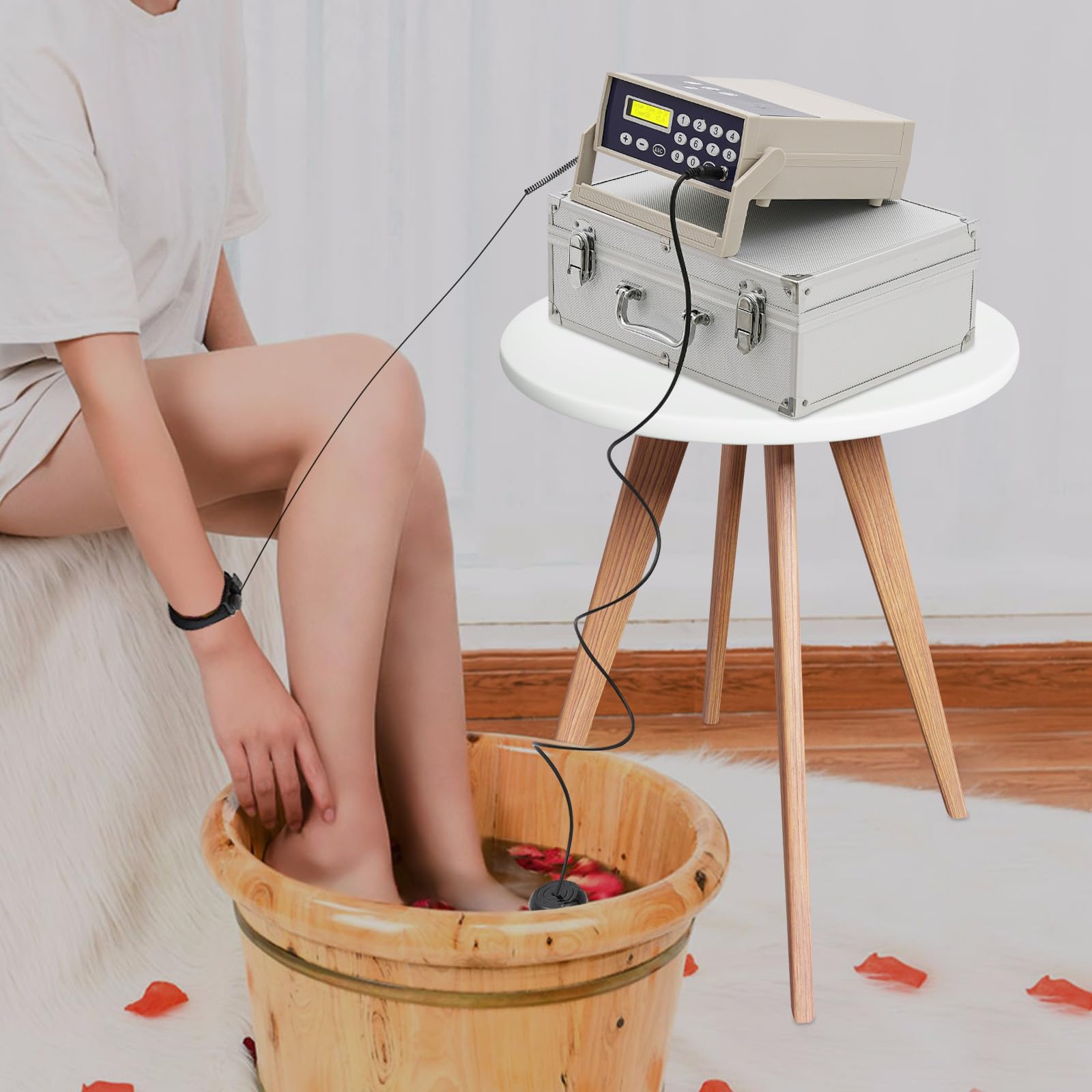 30-Minuten-Automatik Fußbad Fussbad Mit Massagefunktion Massagegerät Fußsprudelbad Fußbad-Maschine mit Ionen-Technologie Vielseitig einsetzbar