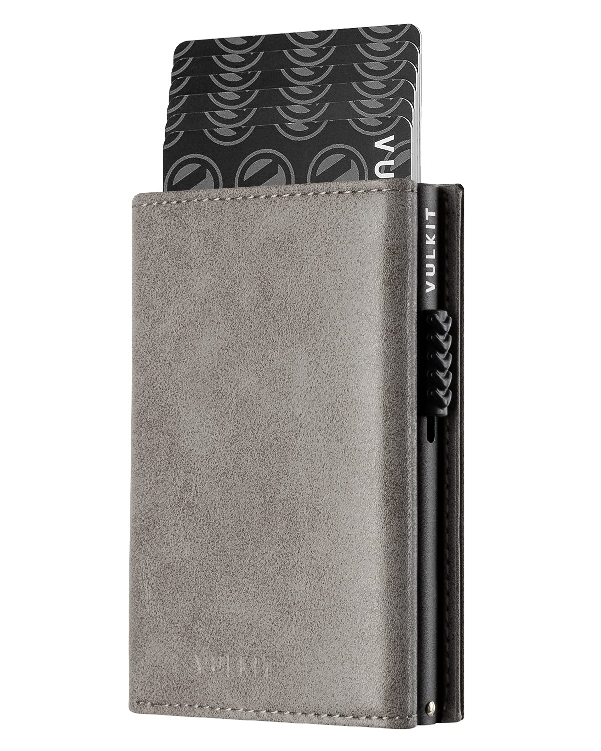 VULKIT Porta Carte Credito Portafoglio Slim Portacarte in Pelle Protezione Rfid Schermato Anticlonazione - Portatessere e Soldi con Porta Monete