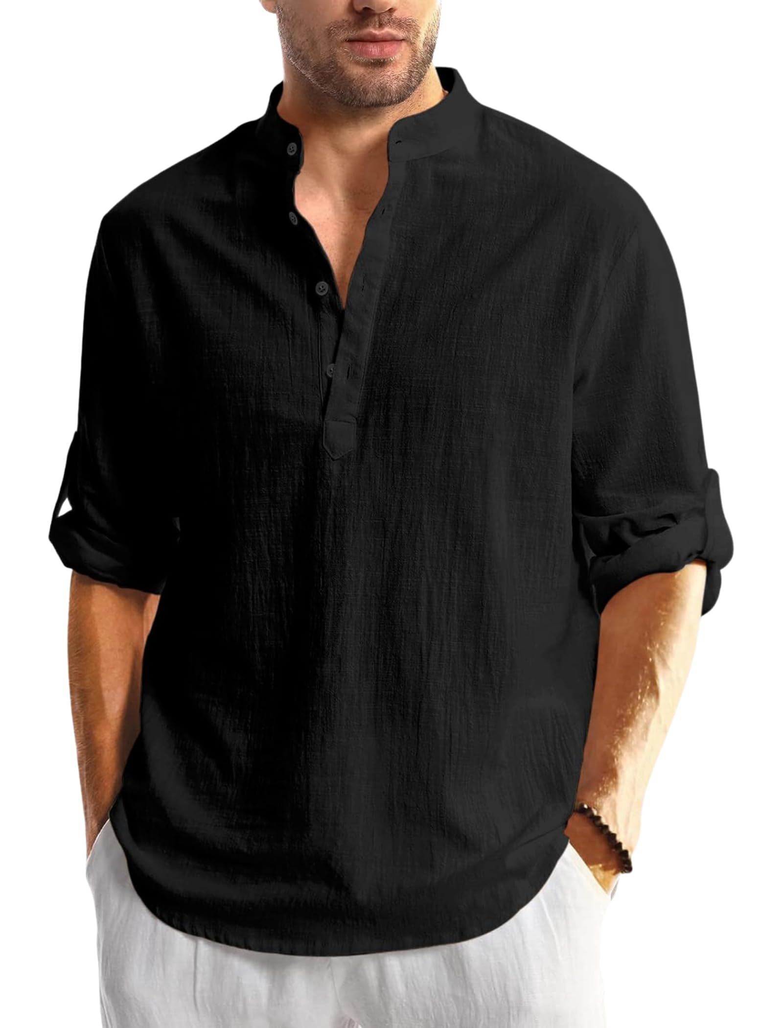 madhavista Men's Regular Fit Cotton Blend Casual Kurta| Mens Short Kurta-picture-11