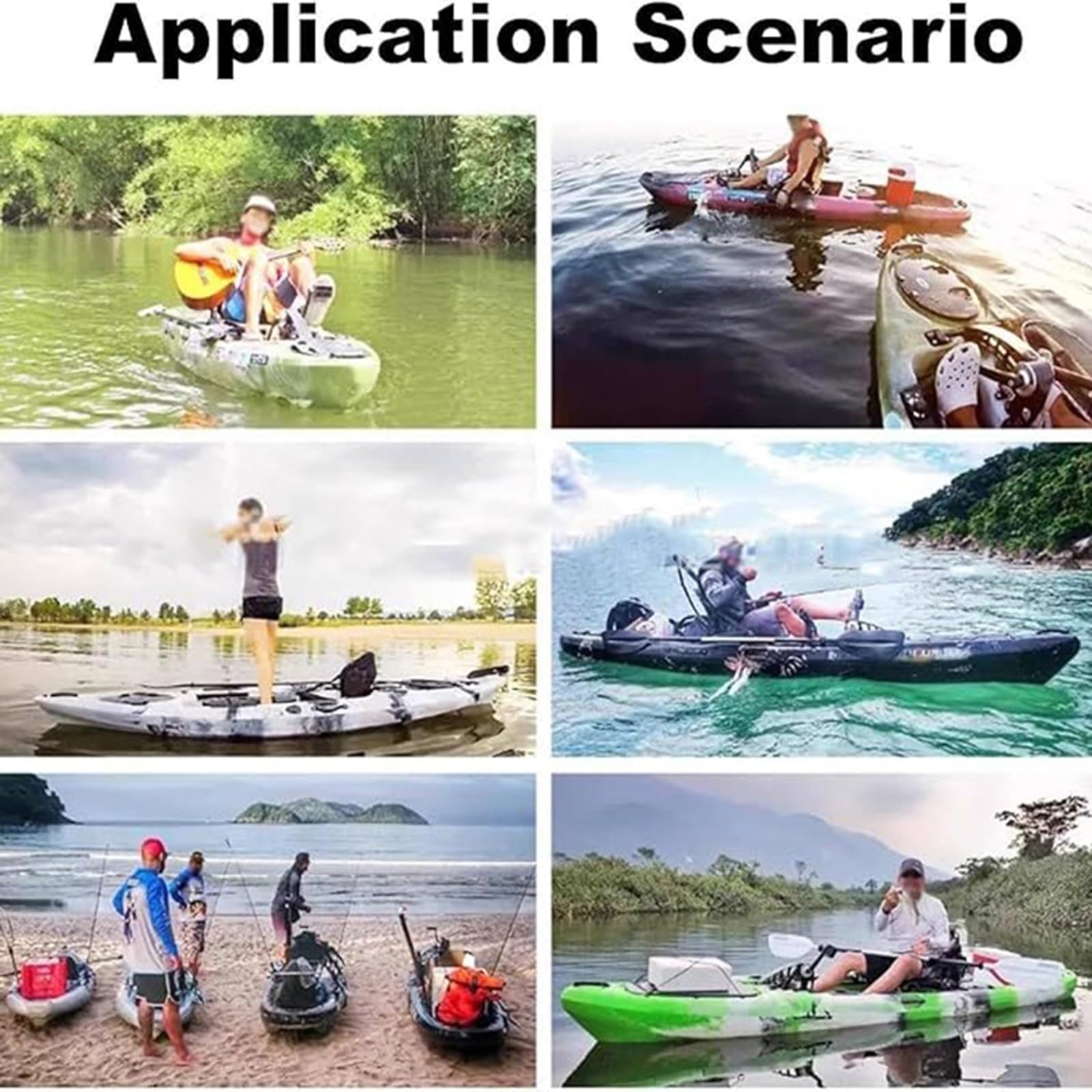 Motore a pedale per kayak, tavole gonfiabili e barche da pesca, compatibile per pesca, caccia e tutte le età