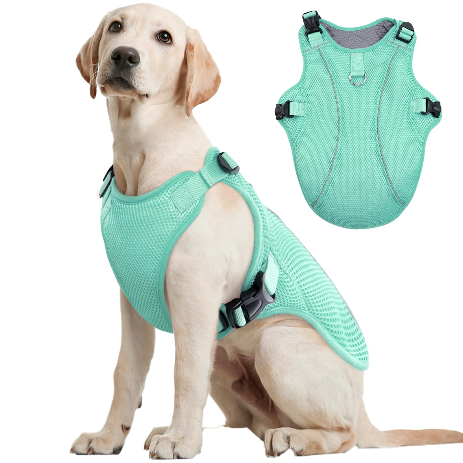 Kuoser Chaleco refrescante para perro, chaqueta transpirable para perros, arnés reflectante, esencial de verano para perro, XXL