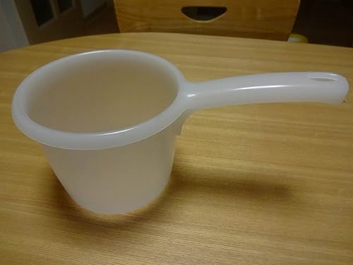 Miniatura 2 de JapanBargain Juego de 2 cucharones de agua japoneses de plástico para baño, cucharón filipino tabo de fondo plano, hecho en Japón (2, blanco)