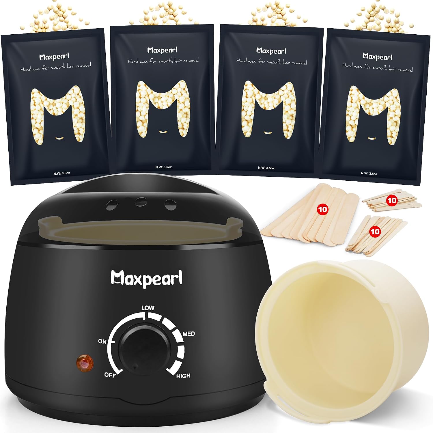 Hard Wax Bean Hair Removal Kit for Coarse Hair and Bikini Line