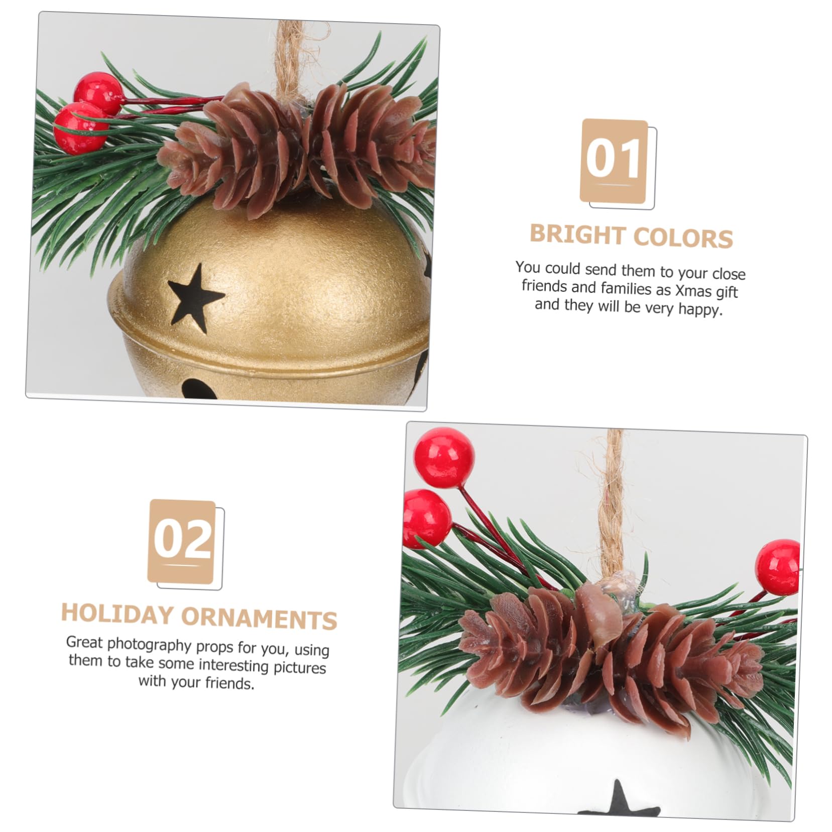 ABOOFAN 15 Piezas Decoración navideña Colgantes navideños Christmas Tree Accesorios de decoración de Navidad Campanas para Manualidades Home Decoracion Colgantes del Festival de Bricolaje