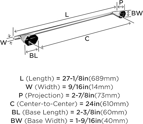 Vista 52 de Amerock BH36043CZ Toallero de bronce champán Toallero de 18 pulgadas (17.992 in) San Vicente Toallero de baño Accesorios de baño