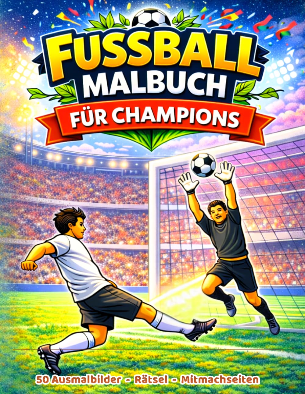 Fußball Malbuch für kleine Champions: 50 Ausmalbilder, Rätsel und Mitmachseiten rund um Fußball, Stadion und Fans für kleine Champions.