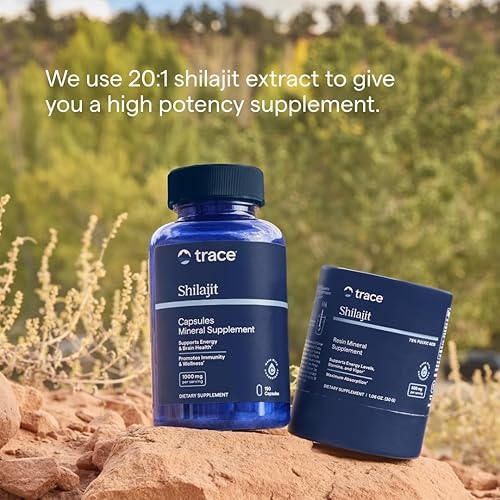 Miniatura 5 de Trace Minerals Shilajit 1000mg - Suplemento mineral para la salud cerebral y la función inmunológica - Fórmula de apoyo energético saludable con