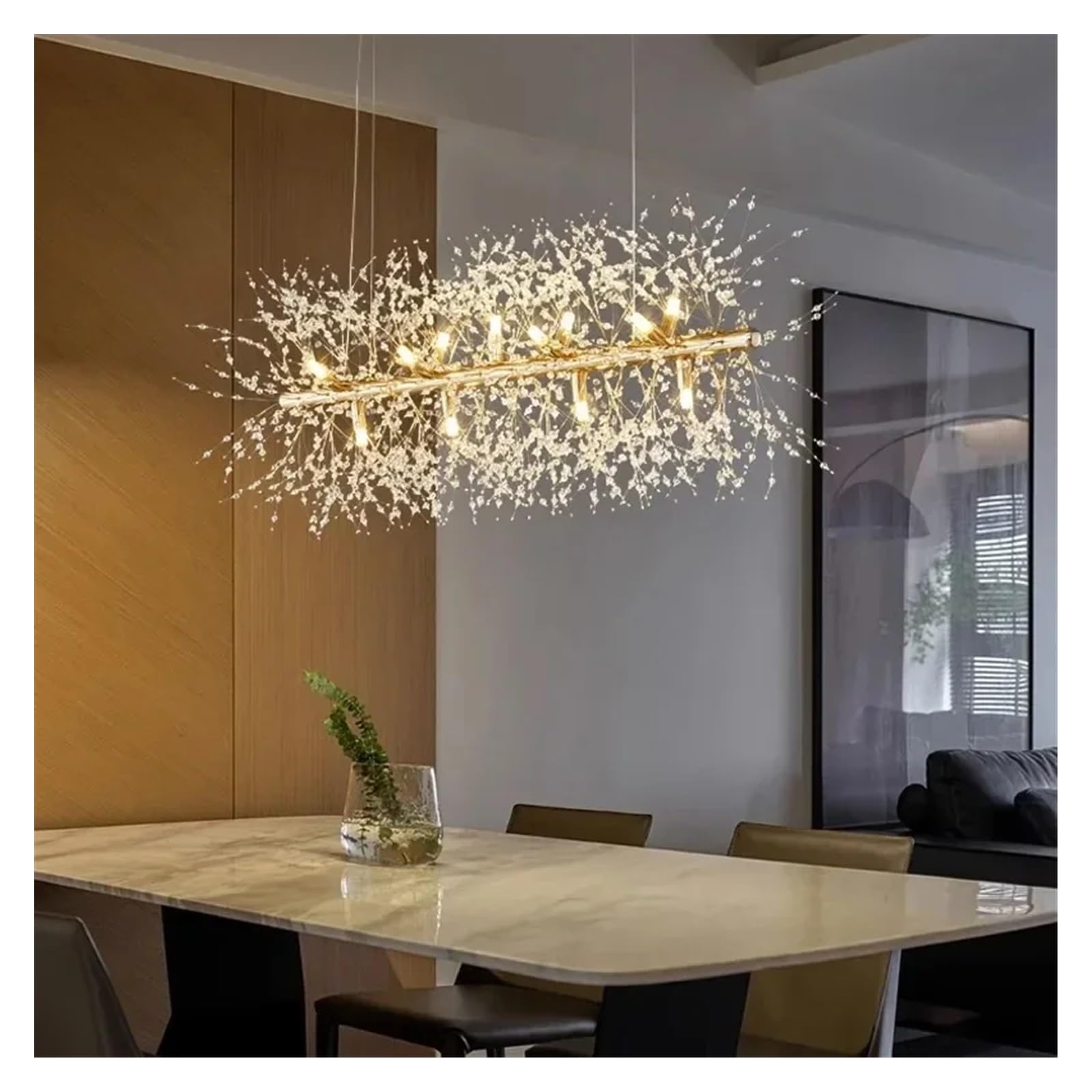Lustre d'intérieur contemporain à 12 têtes LED pour plafond de salon