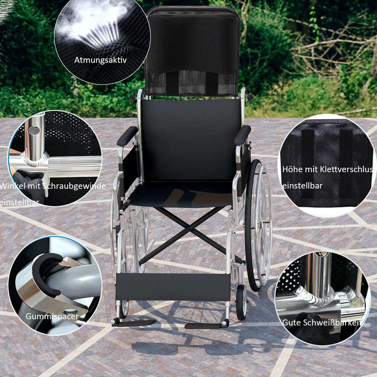 Rollstuhl Kopfstütze, Rückenlehne, Nackenstütze, Einstellbare Rollstuhl Zubehör Kopfstützen Rückenlehne Atmungsaktive Stabile Stütze U Typ Kissen Portable Neck Unterstützung für Reise
