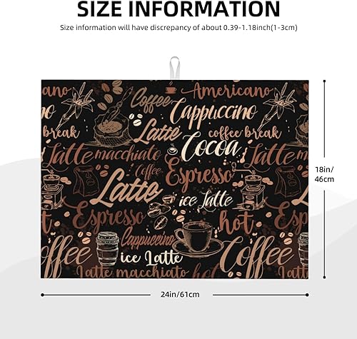 Miniatura 3 de Tapete de secado de platos de café para encimera de cocina, máquina de café absorbente, almohadilla de microfibra absorbente, tapete de drenaje de