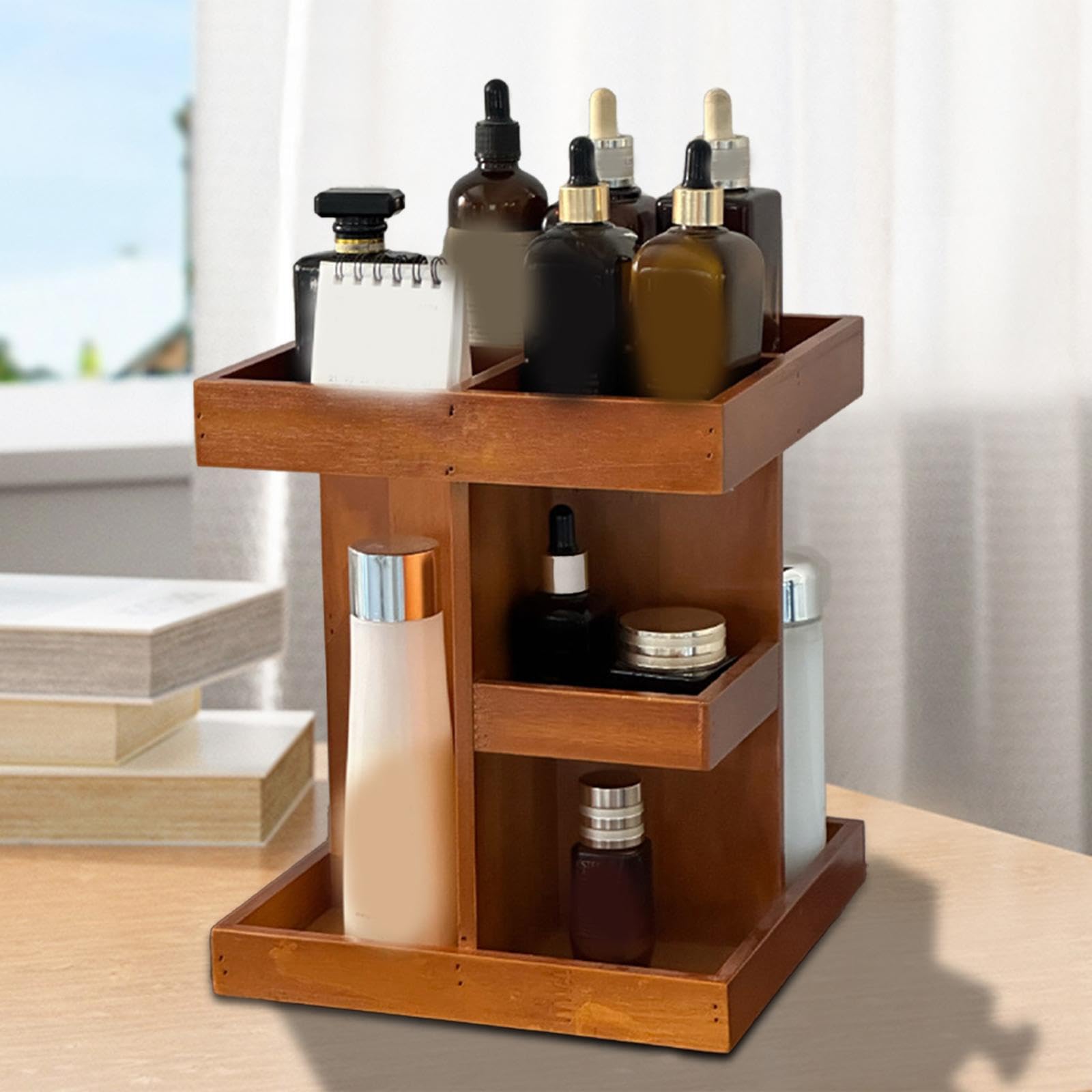 Caja de exhibición para Almacenamiento de cosméticos, práctico Organizador de Escritorio con innovadora rotación para cosméticos, Organizador de