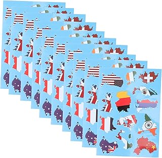 BESPORTBLE 10 Pçs Adesivos De Mapa Adesivos À Prova D'Água Adesivos De Bicicleta Notebook A4 Pvc