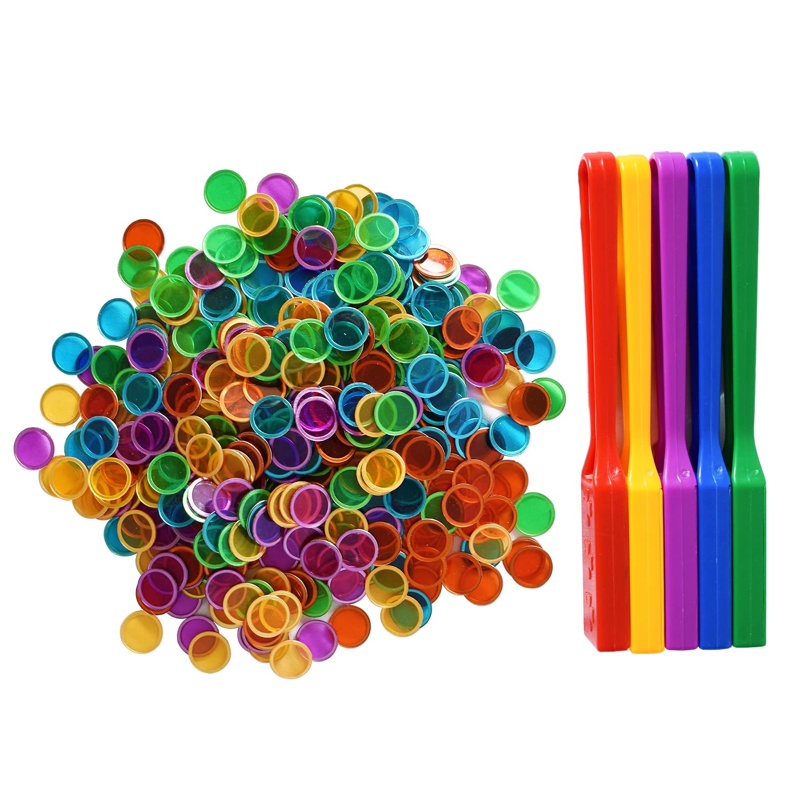 Set De Varita Magnética Roja Con 100 Fichas De Bingo De 19 Mm Con Anillo Metálico, Para Juegos Sensoriales, Lotería Y Aprendizaje Matemático