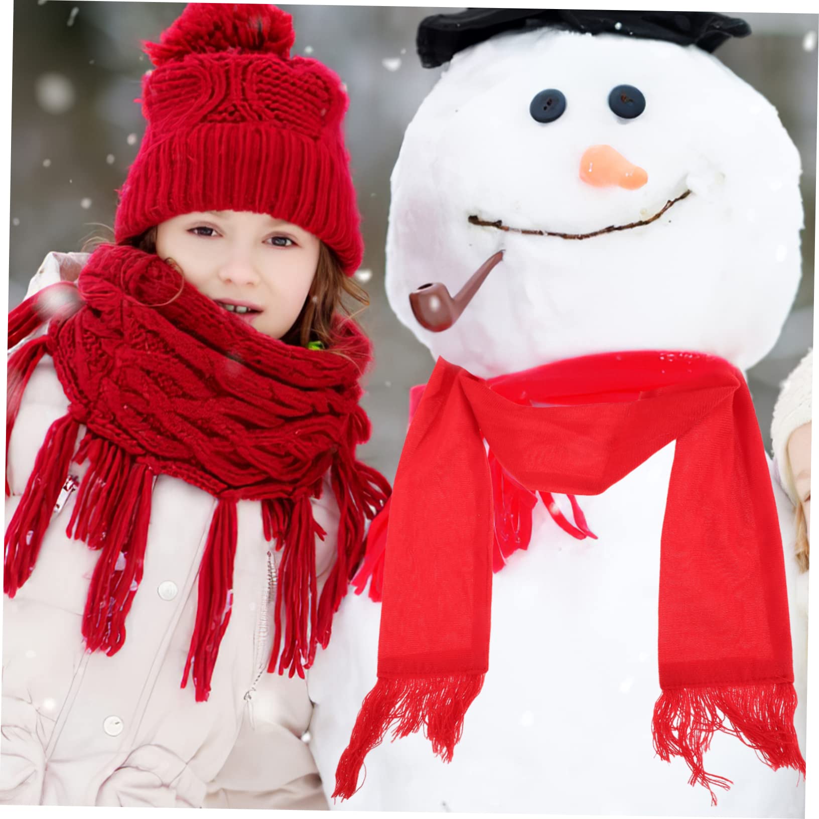IMIKEYA 4 Sätze Schneemann Verkleiden Sich Schneemann-Dekoration Weihnachtsschneemann Nase Selber Machen Festliches Accessoire Schneemannmütze Und Schal Schneemann Geweih DIY-Material Holz