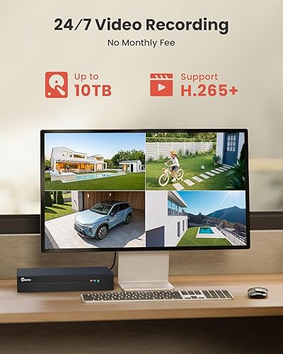 Miniatura 5 de Sistema de cámara de seguridad de 5 MP con cable POE con 4K 8CH NVR, disco duro de 2 TB para grabación 247, detección inteligente para