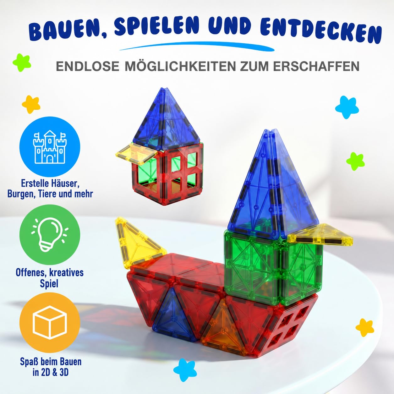 Desire Deluxe Zeug für Kinder, Lernspielzeug für Jungen und Mädchen, 3 4 5 6 7 8 Jahre alt, XXL Set mit 47 Teilen