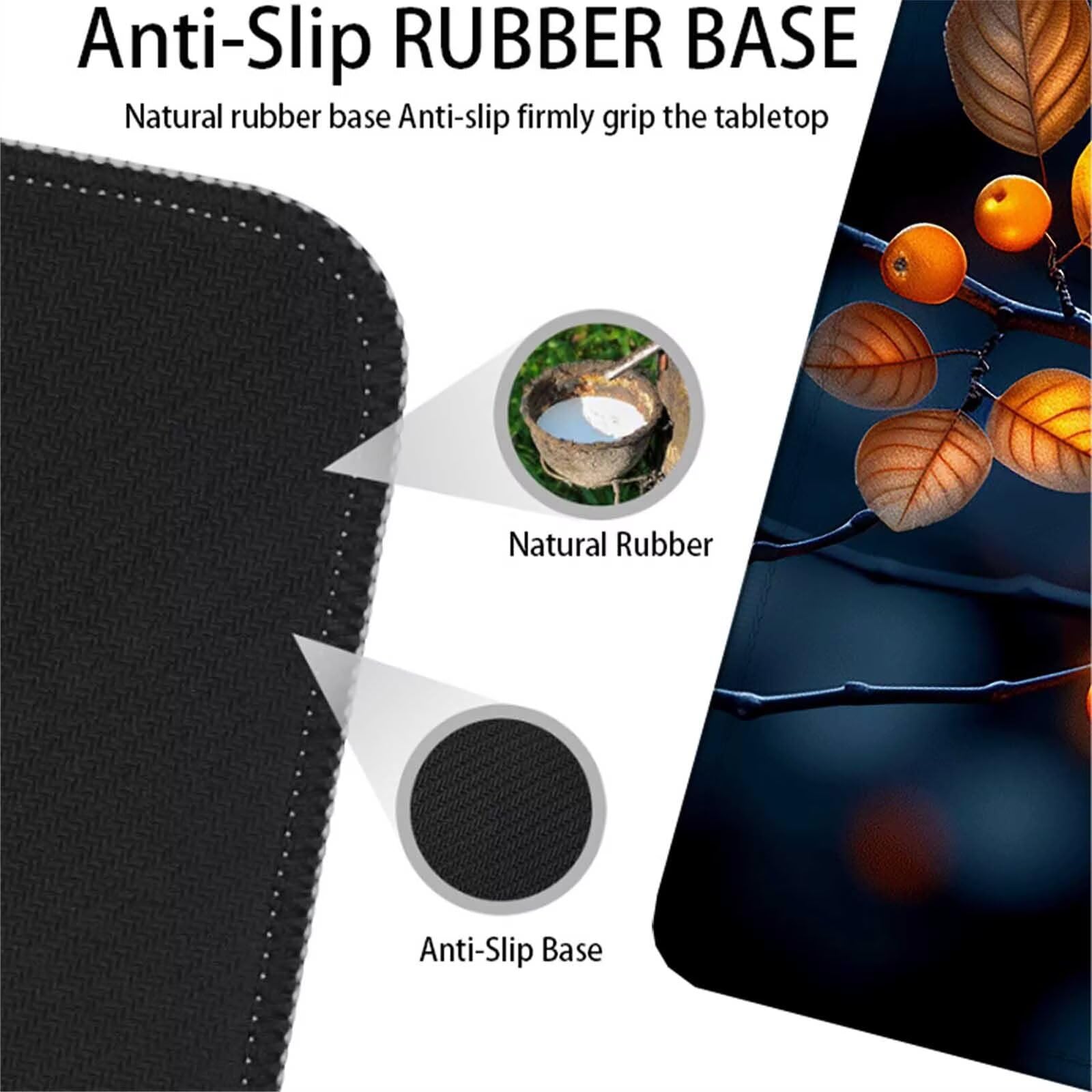 Negro Alfombrilla Ratón Planta Alfombrilla Gaming XXL (1500x800x3MM), Impermeable Mouse Pad con Bordes Cosidos, Tapete Escritorio con Base de Goma Antideslizante para Gaming, PC, Oficina -zzg250551