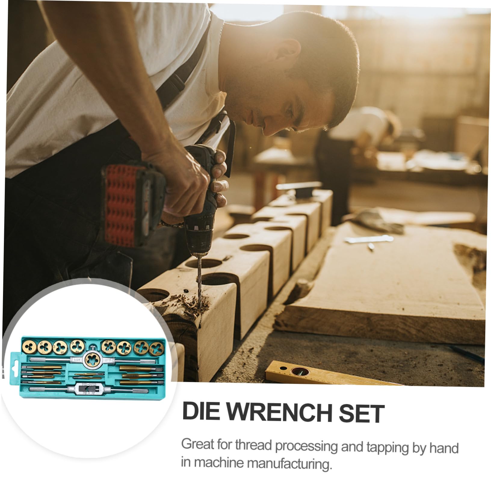iplusmile Machos y Terrajas Herramientas para Roscar Llave para Machos de Roscar para Trabajos de Bricolaje Casa y Taller de Mecánica