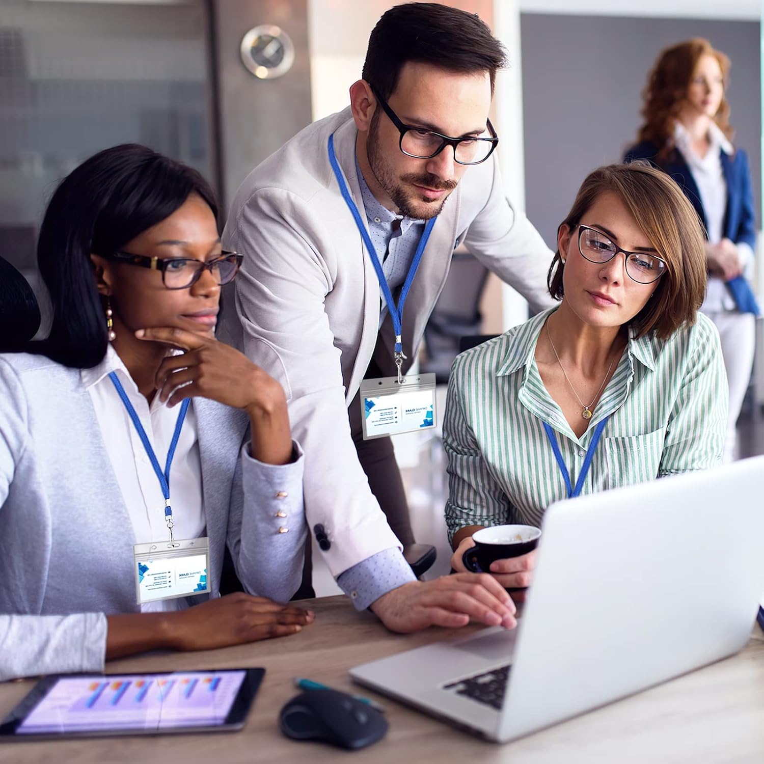 100 Pcs Clear Plastic Horizontal Name Tag Badge ID Card Holders for Office School Business Meetings - Image 7