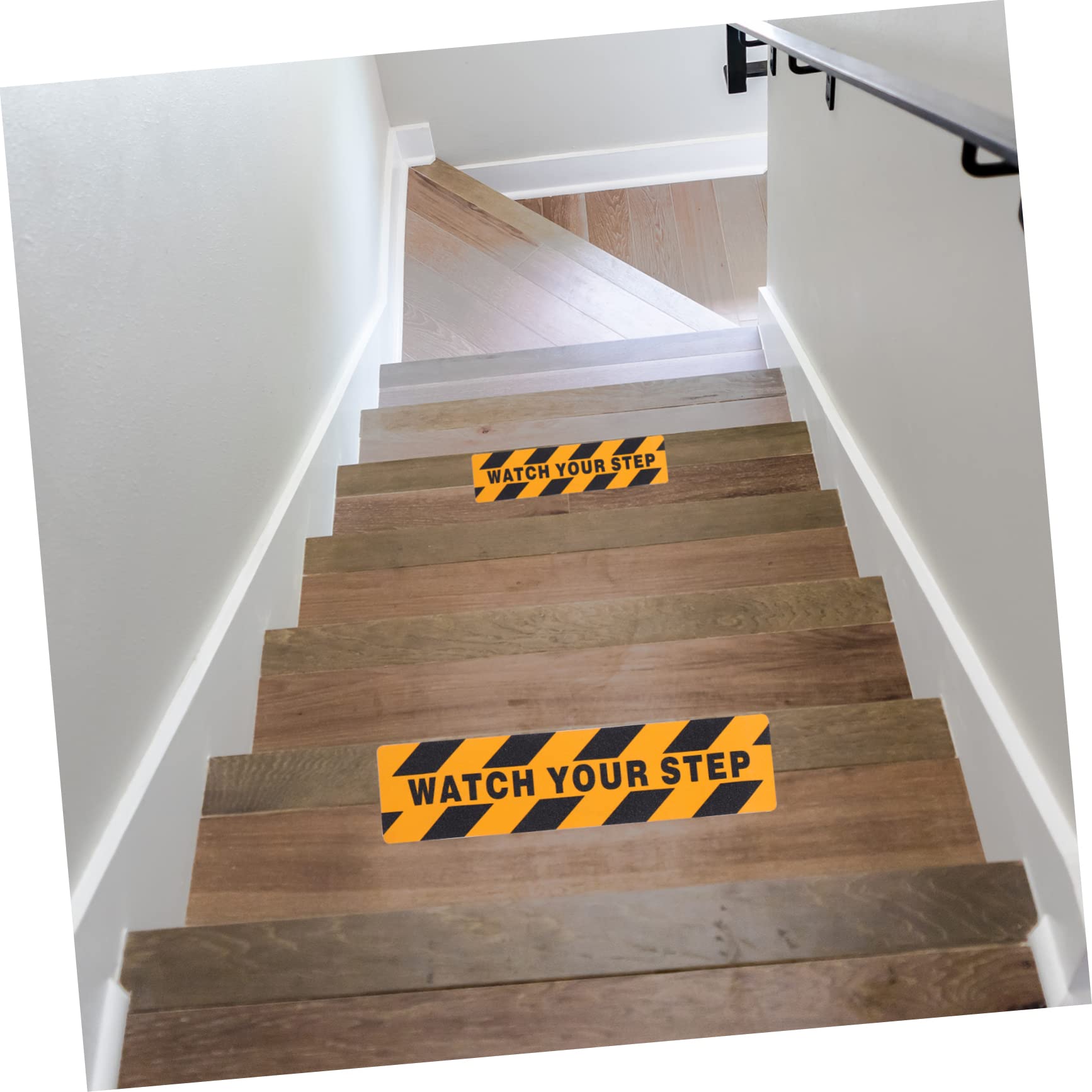 TOPBATHY 10 pezzi Nastro Antiscivolo Adesivo con Watch Your Step Strisce Antiscivolo per Scale e Passaggi Esterni Sicurezza Pet Resistente e Facile da Applicare