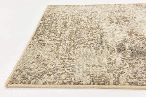 Miniatura 8 de Unique Loom Tuareg Collection - Alfombra abstracta tradicional vintage envejecida, 2 pies (6 pulgadas) x 10 pies, beigemarrón