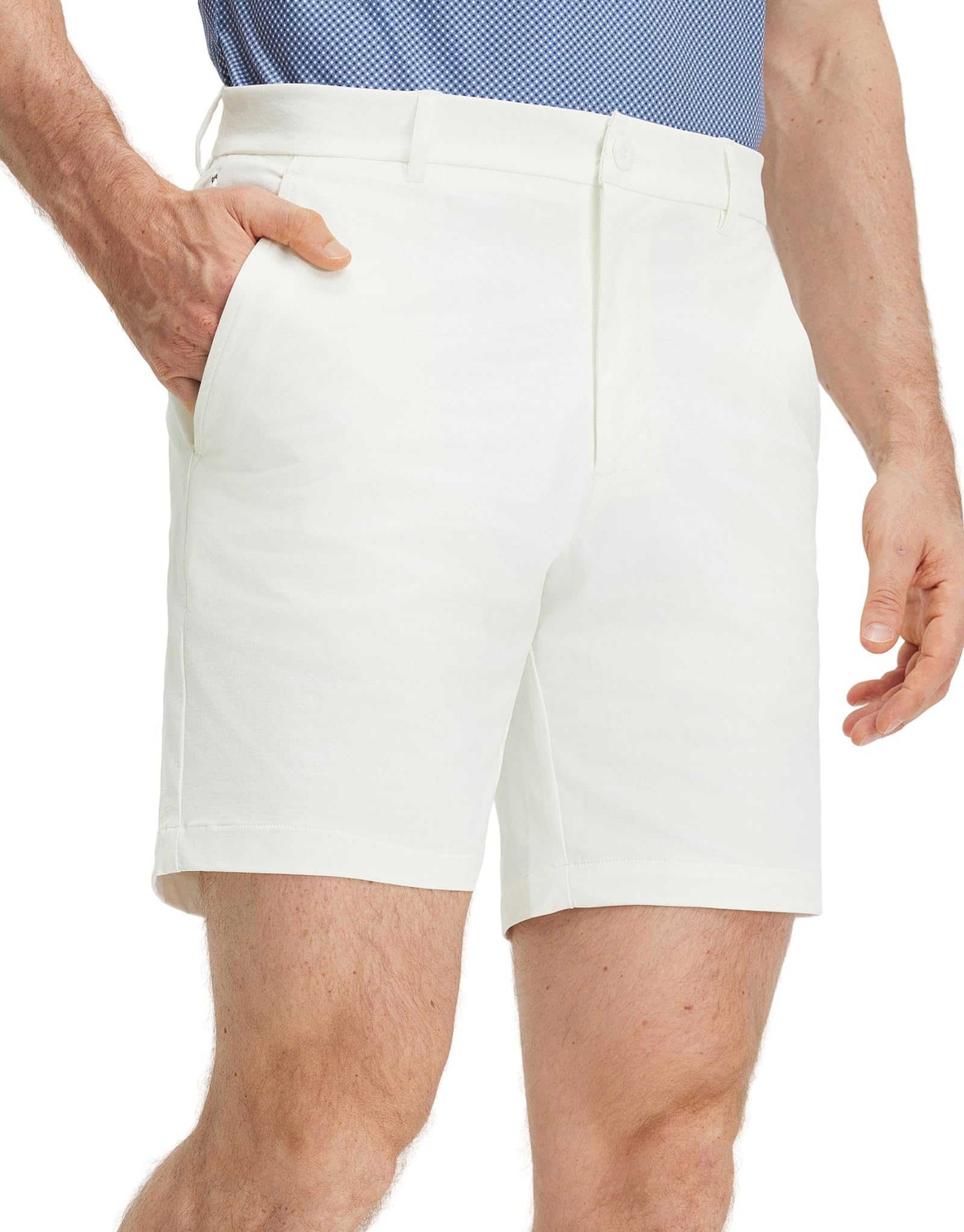 M MAELREG Golf Shorts Men 7 Inch 5 Pockets Cotton Blend Water-Resistant Flat Front Flex Solid Casual Mens Dress Shorts