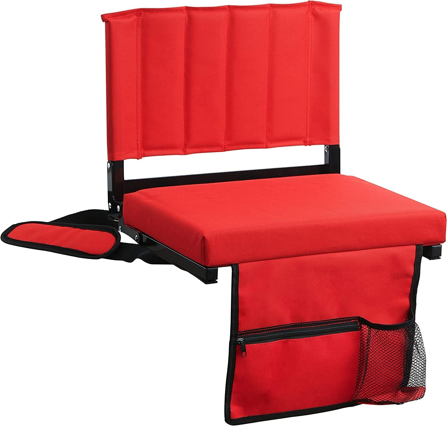 CBCOZY Box Bleachers Padded Cushion Foldable Stadium Seat Chairs with Shoulder Strap, Built-in Cup Holder
