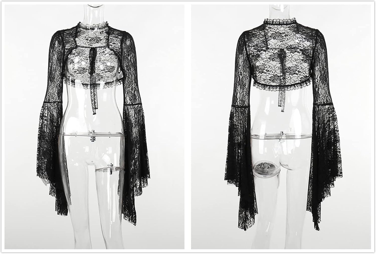 Bolero Shrug Top Trad Goth Black Shawls and Wraps for Evening Dresses Short Cardigan - Image 6