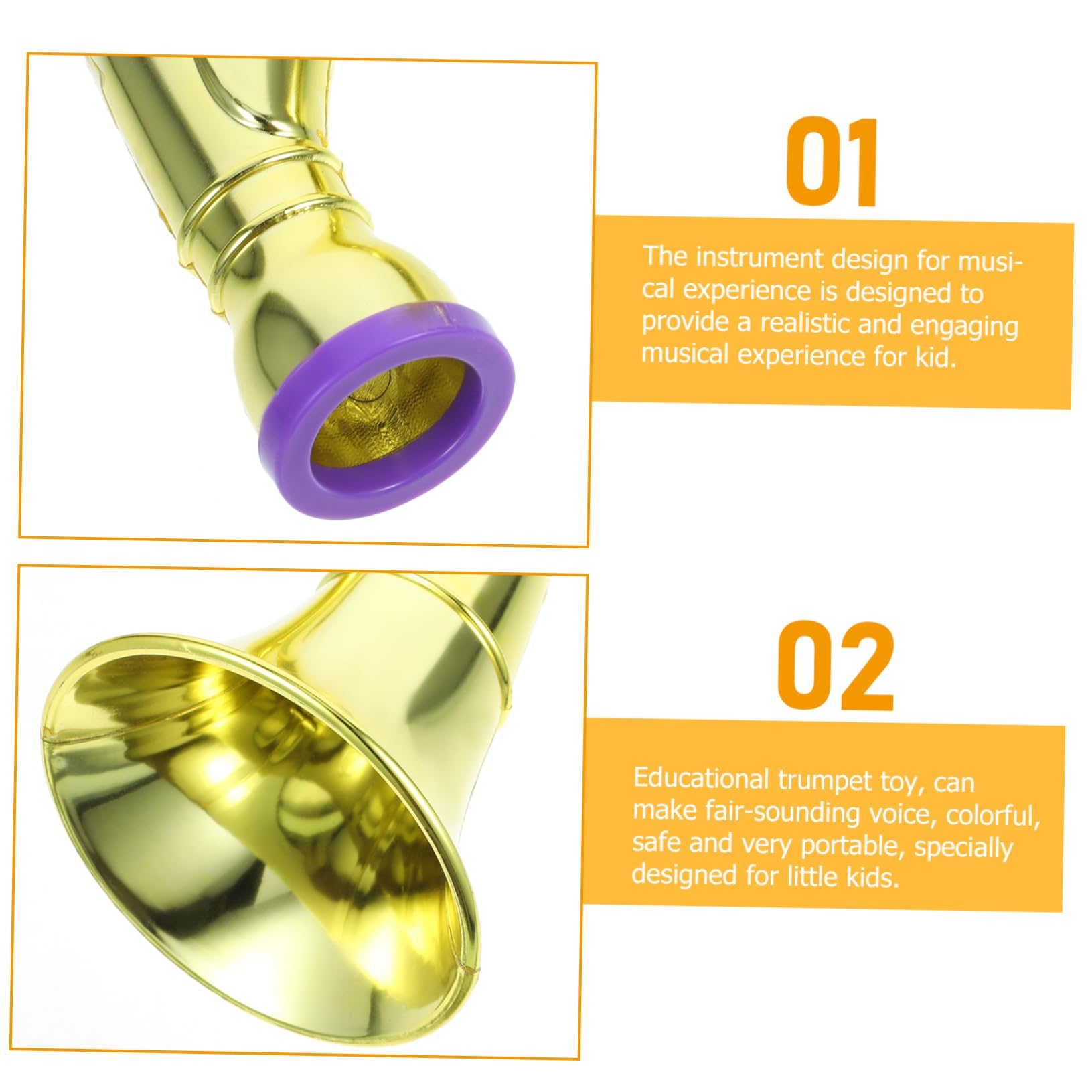 Generic Musical Horn Realistic French Horn for Safe Material Fun Musical Plaything present for Boys for Imaginative Play