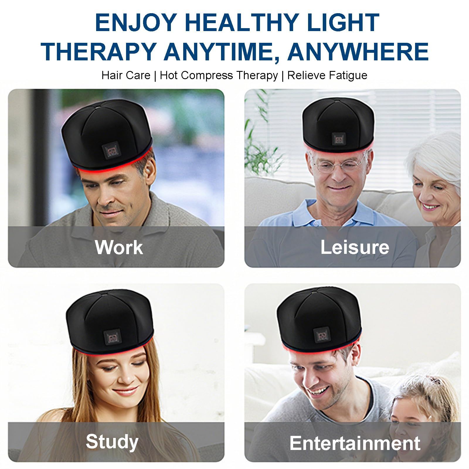 GOURIXIN Cappellino Ricrescita Capelli, Casco Laser anticaduta Capelli Terapia con Luce Rossa e Infrarossi (660nm/850nm) con Funzione Impulso, 3 modalità e Timer, Stimolare Crescita Capelli Black