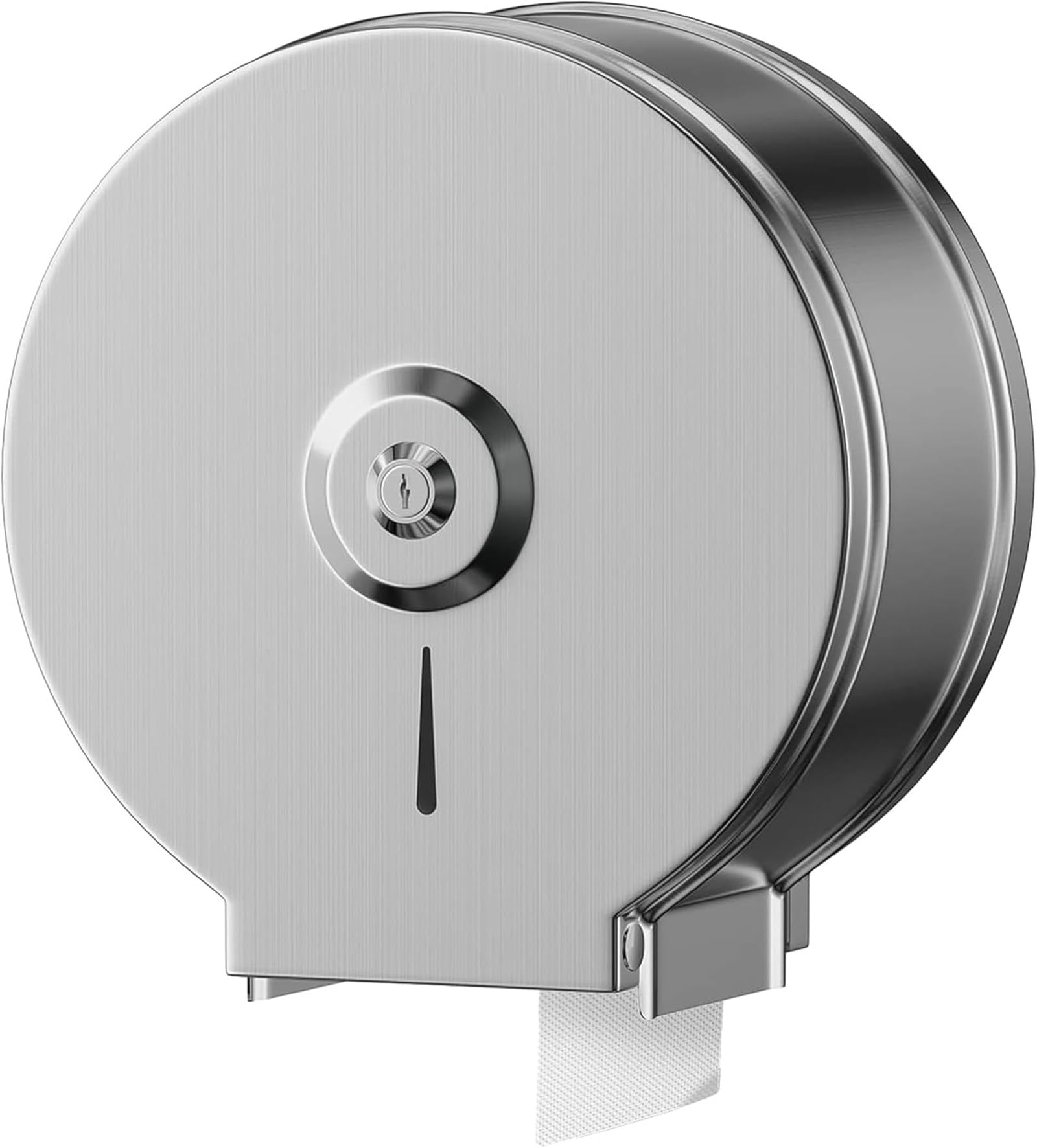 Paper Towel Dispenser ，Jumbo Commercial Toilet Paper Dispenser，Stainless Steel Wall Mounted Polished Toilet Paper Dispenser, with Lock Key, for Bathroom,office (SILVER)