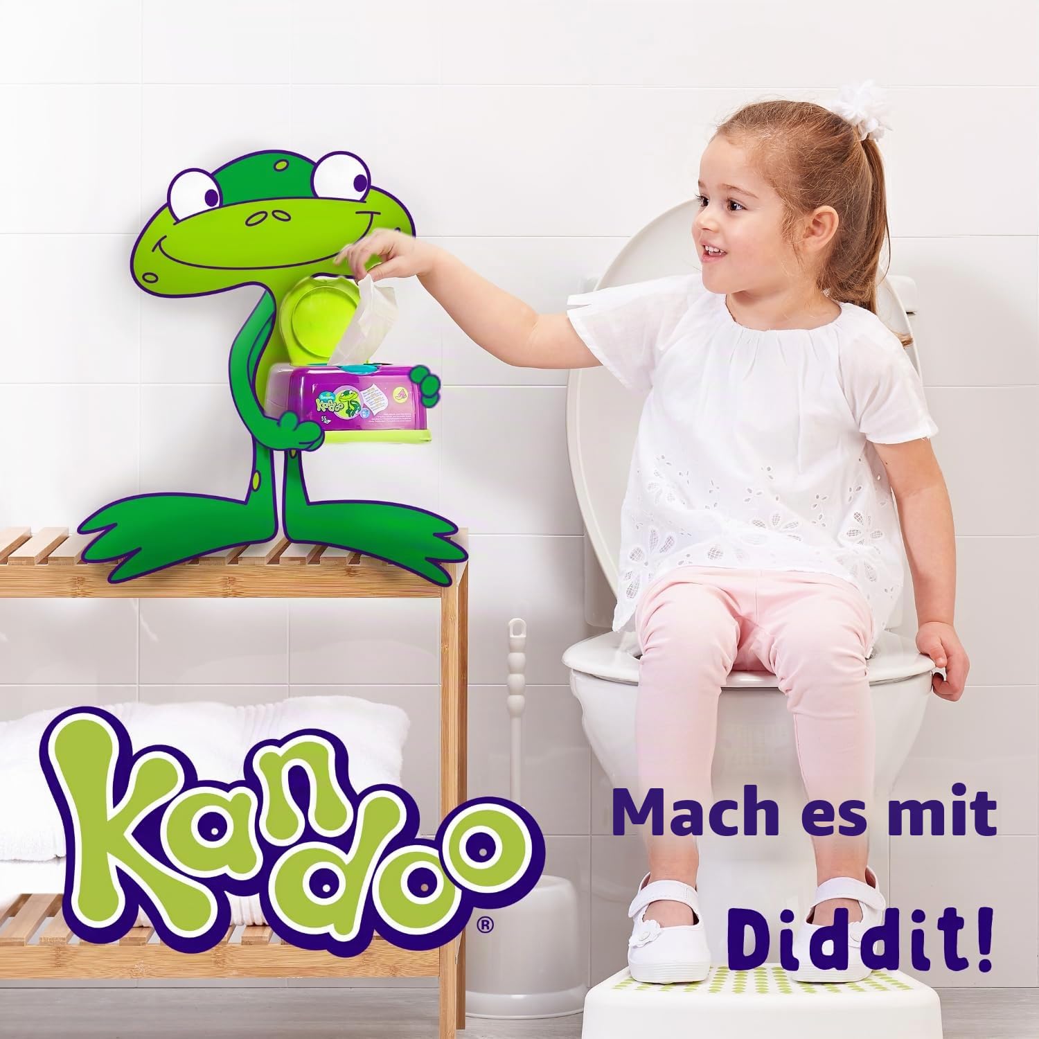 Kandoo Melon Feuchttücher - spülbar - aus 95% Wasser - plastikfrei - dermatologisch getestet - feuchtes Toilettenpapier aus 100% pflanzlichem Zellulosematerial - 12x60 Tücher