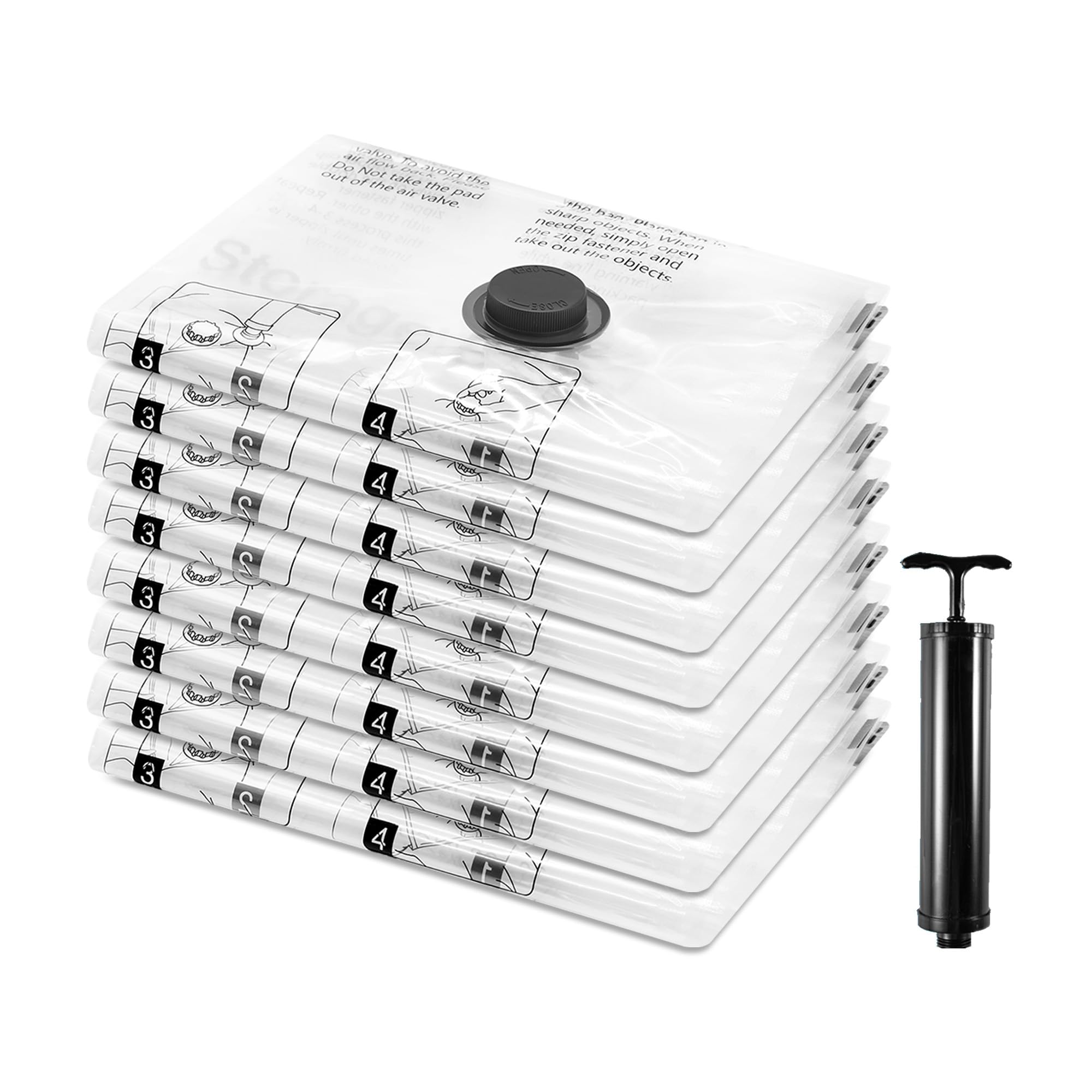 8 Jumbo Vacuum Storage Bags, Compression Packing Seal Space Saver Cubes for Clothing Bedding Comforters Blankets Pillows