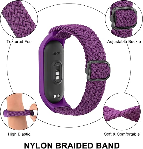Miniatura 2 de Bandas elásticas para Amazfit Band 5 correas de repuesto para mujeres y hombres, correa de nailon trenzado suave para hombre y mujer, correa