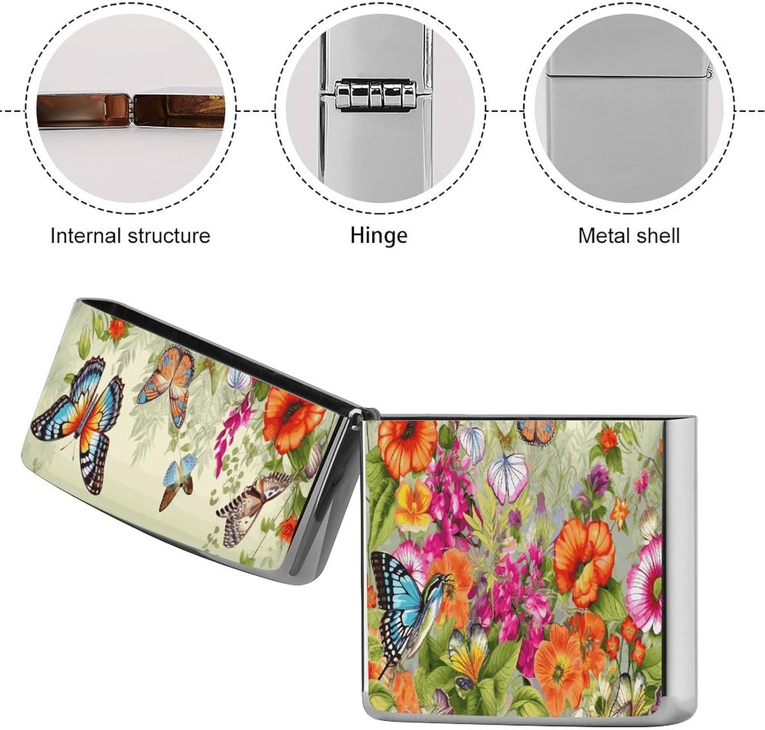 Birds Flowers Butterfly Lighter Case Cover Lighter Shell