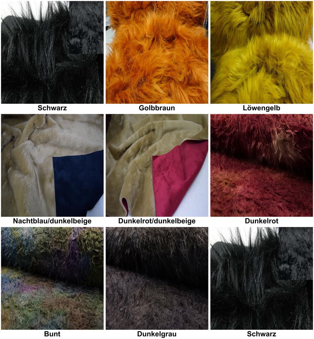 Fabrics-City golbbraun Mammutfell Stoff über 11cm Langhaar Zottel Fell für Dekoration, Cosplay, Tierkostüme, Heimtextilien, Bastelprojekte, Tierliebhaber, Sammler, 3212