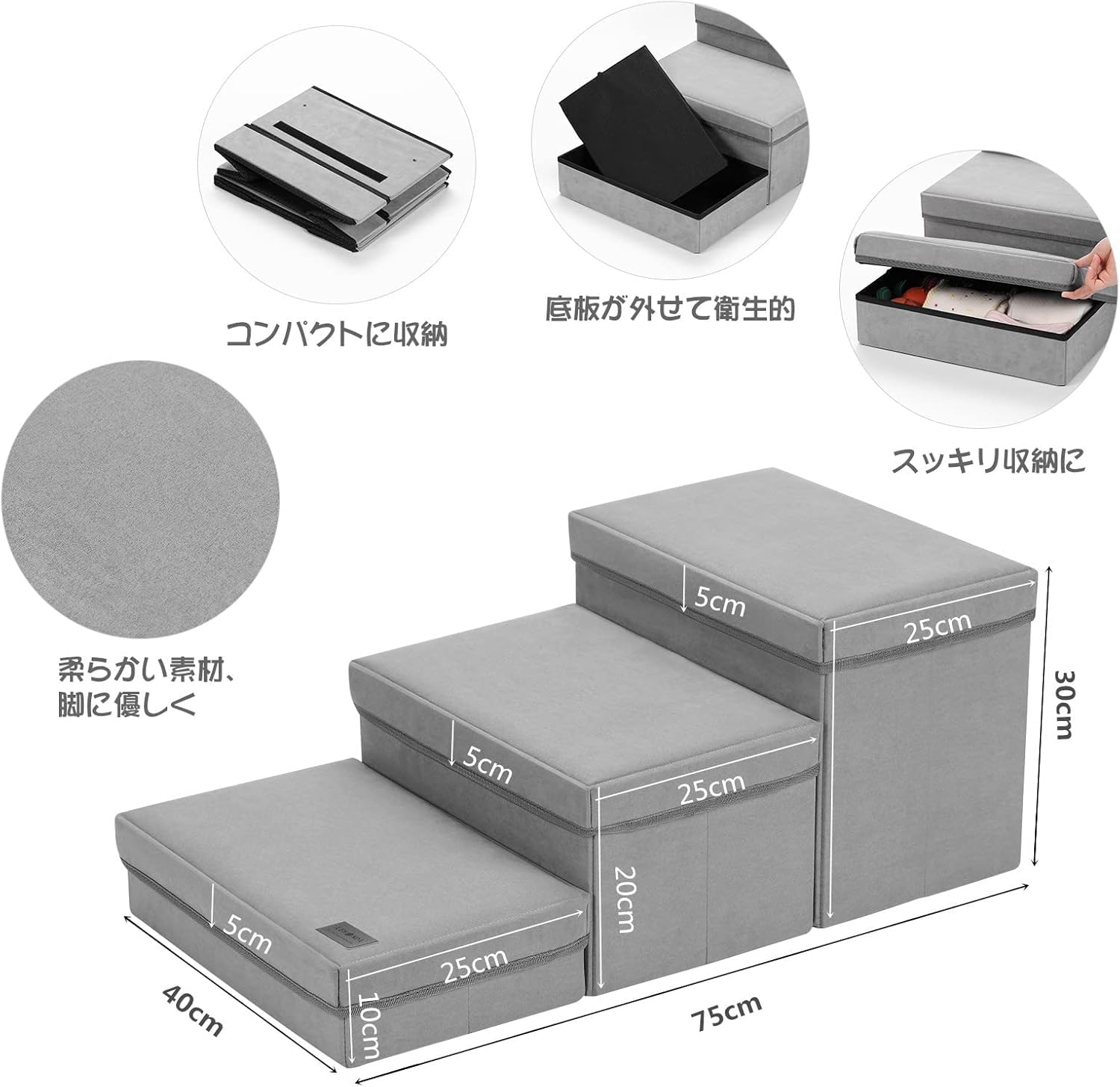 Amazon | ドッグステップ 3段 犬 ペット用階段 踏み台 収納型ペット
