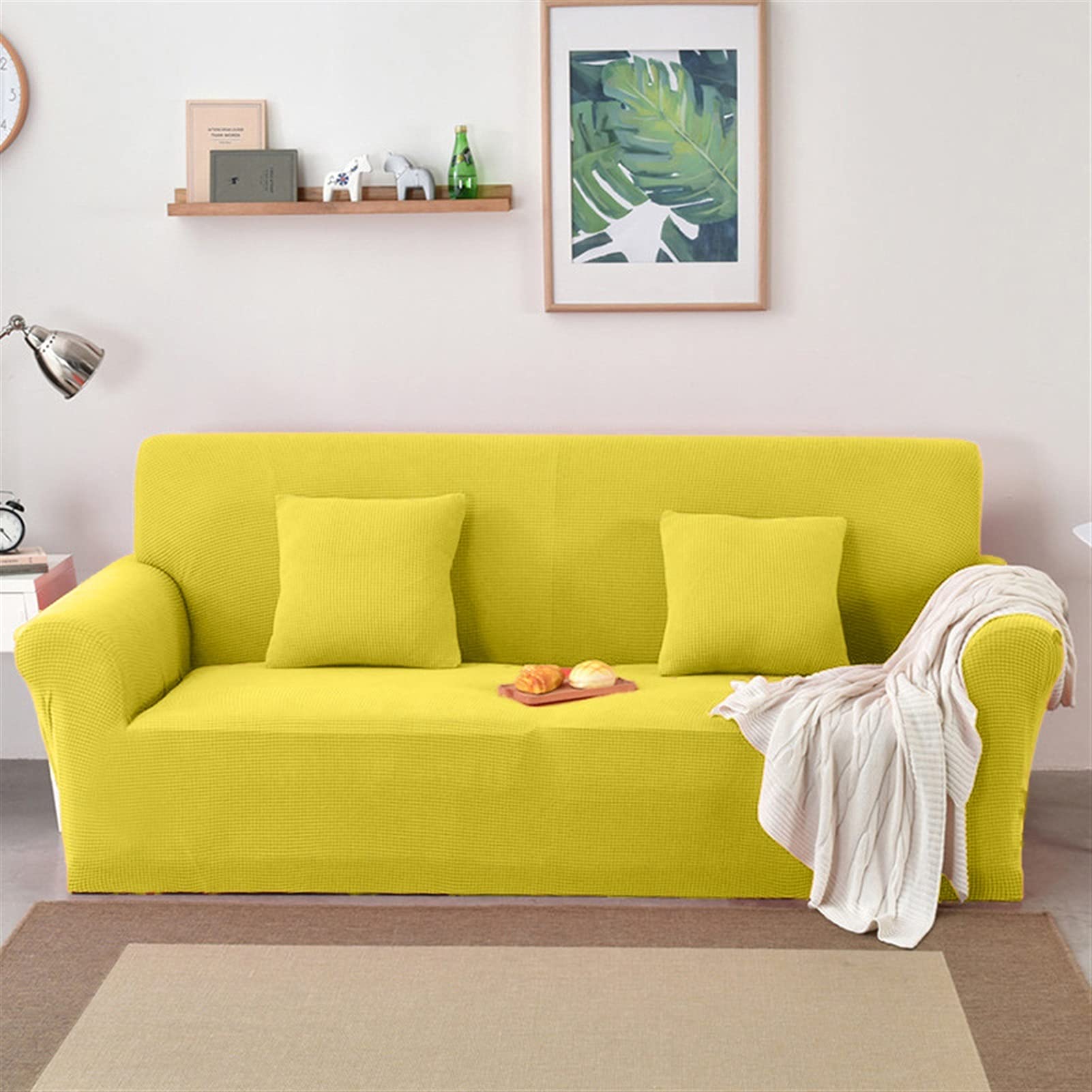 Housse de canapé élastique en tissu jacquard extensible pour salon