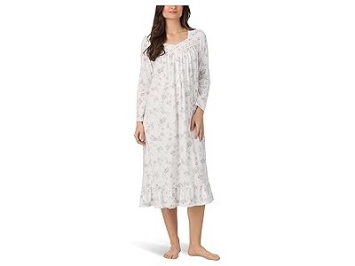 Eileen West Cotton Knit Long Sleeve Long Nightgown Women