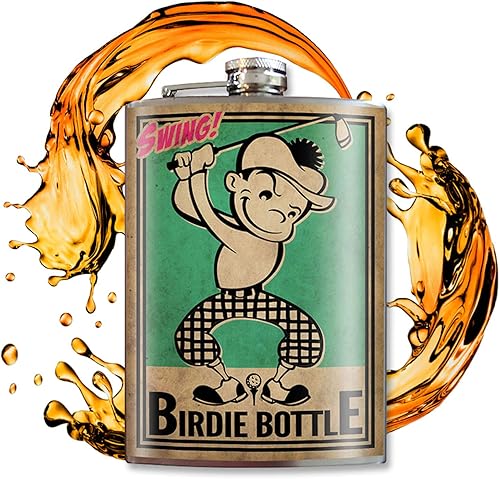 Trixie & Milo Frascos divertidos de acero inoxidable para golfistas, regalo perfecto para él o ella, regalos de padrinos de boda, regalos de bar o