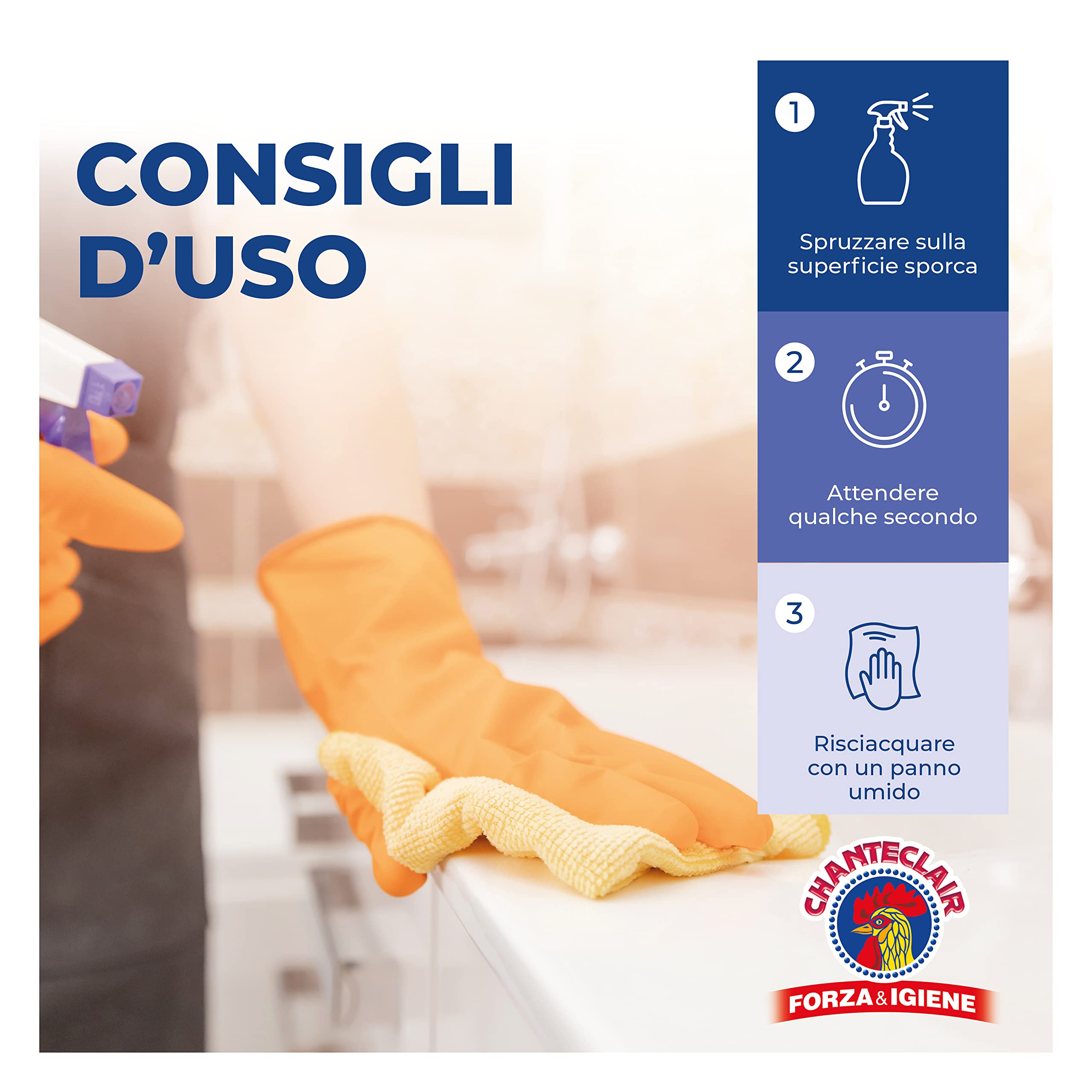 Chanteclair - Anticalcare Universale Antigoccia - Ideale Contro il Calcare su Acciaio, Rubinetti e Ceramica, Azione Antiruggine, Forza&Igiene - 625 ml